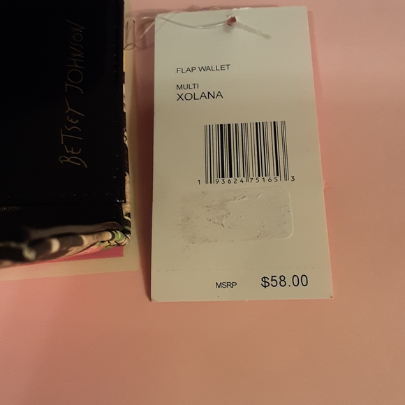 NWT Betsey Johnson Floral & Snakskin Flap Wallet - Picture 5 of 5